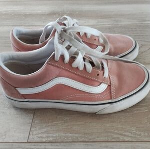 VANS Old Skool Pink Canvas/Suede Lace Up Low Top Skate Shoes Mens 4.0 Women’s5.5